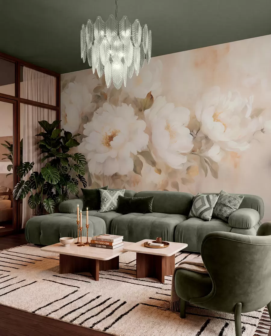 wall murals Peony Petals w05835