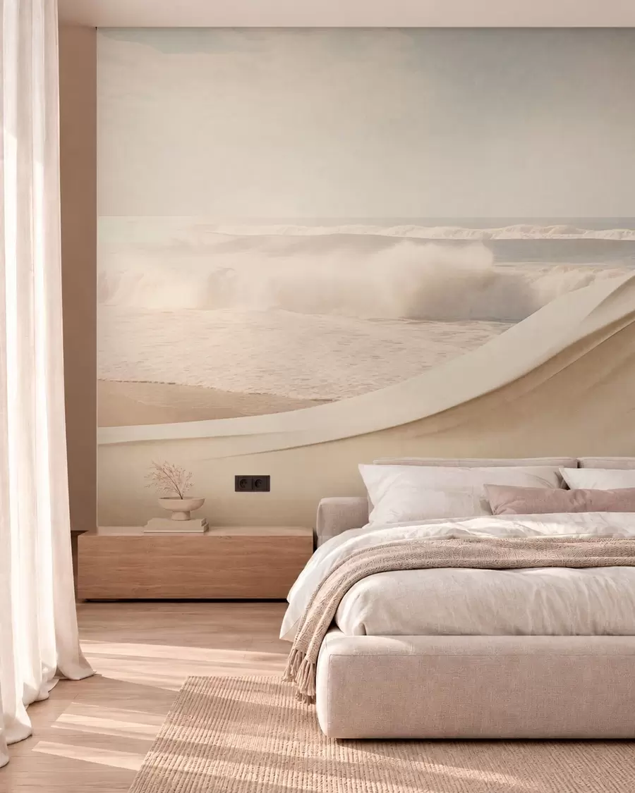 wall murals Ocean waves among flowing sandy forms w05895