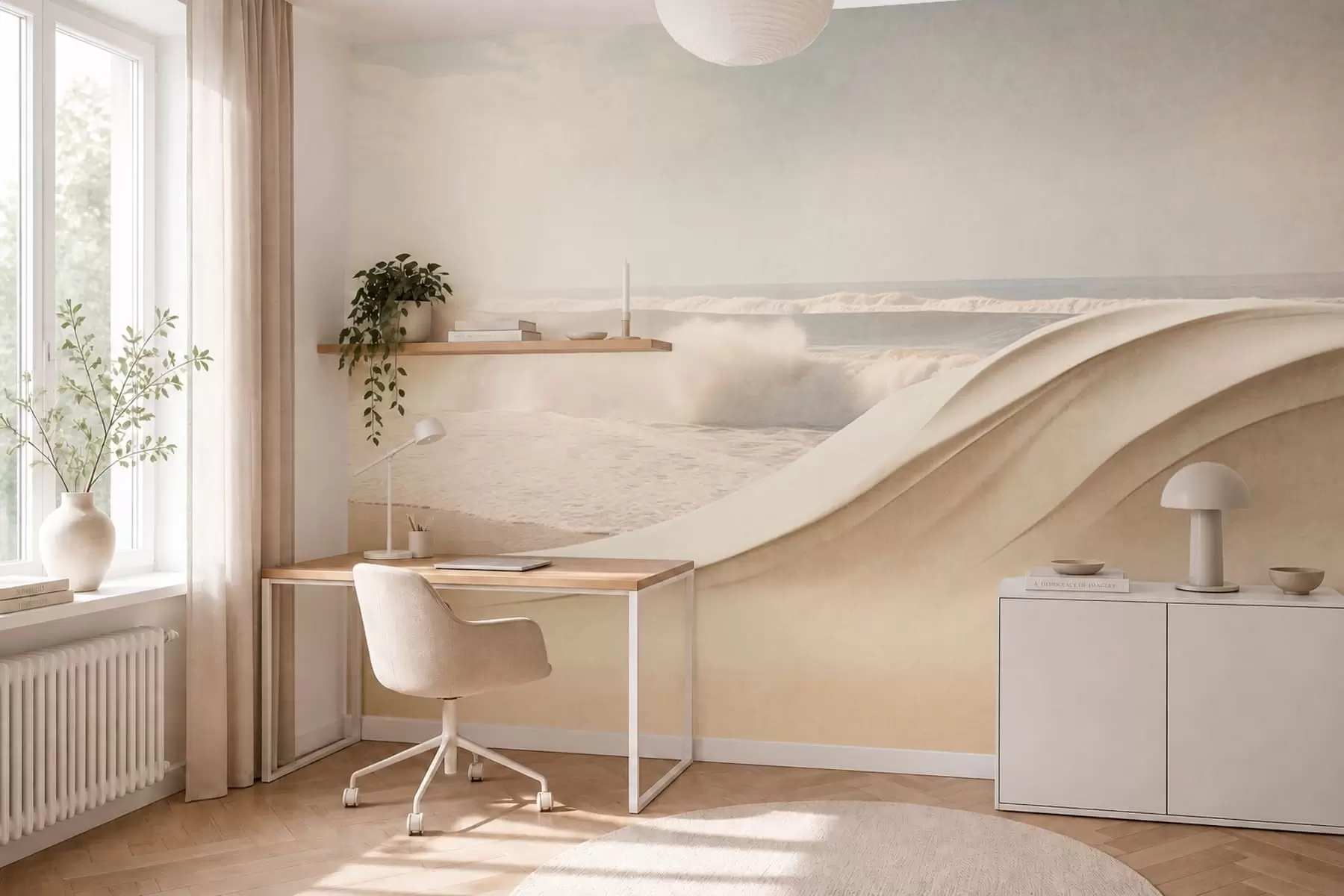 wall murals Ocean waves among flowing sandy forms w05895