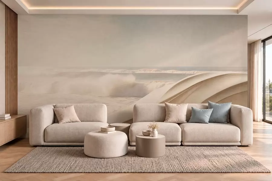 wall murals Ocean waves among flowing sandy forms w05895