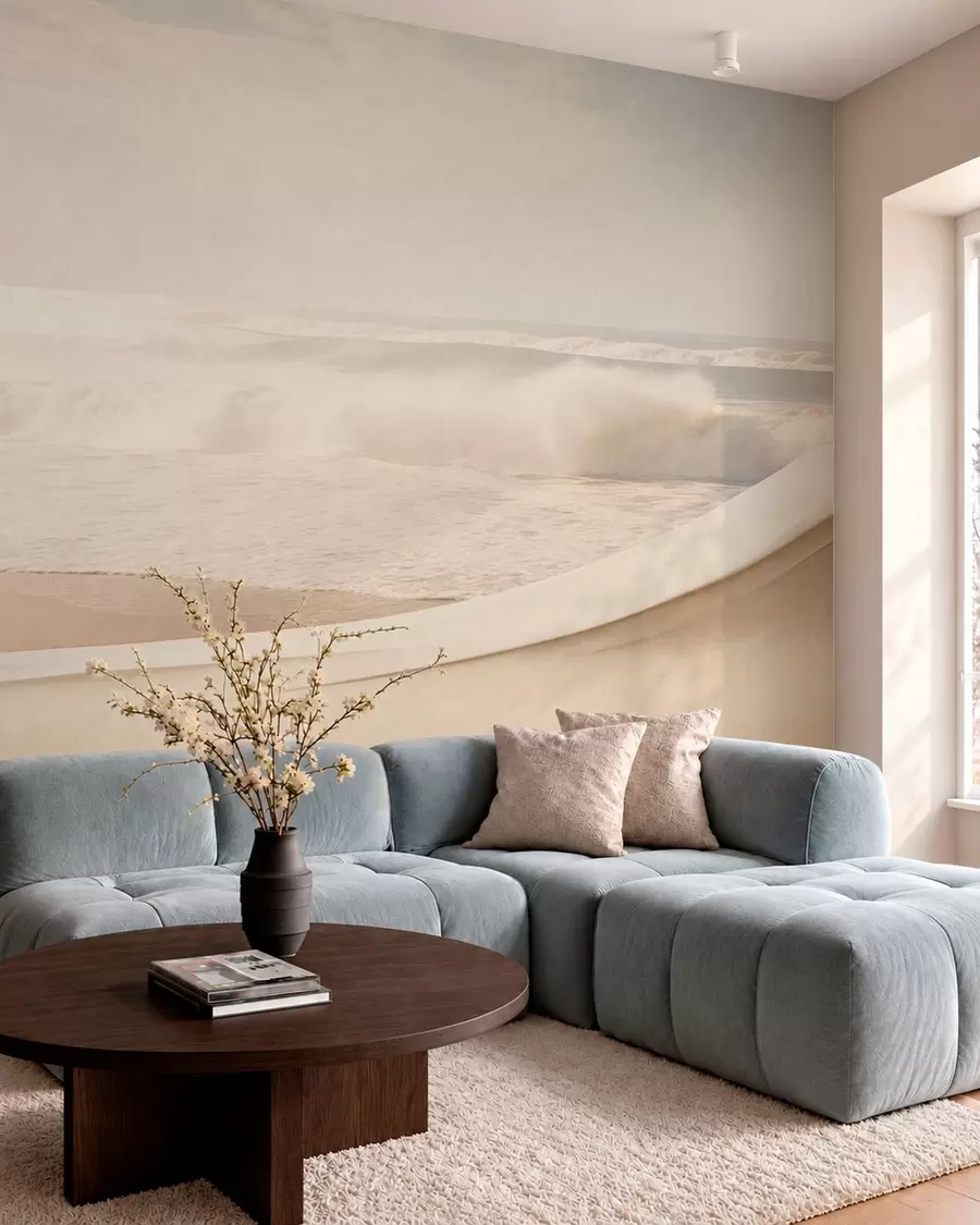 wall murals Ocean waves among flowing sandy forms w05895