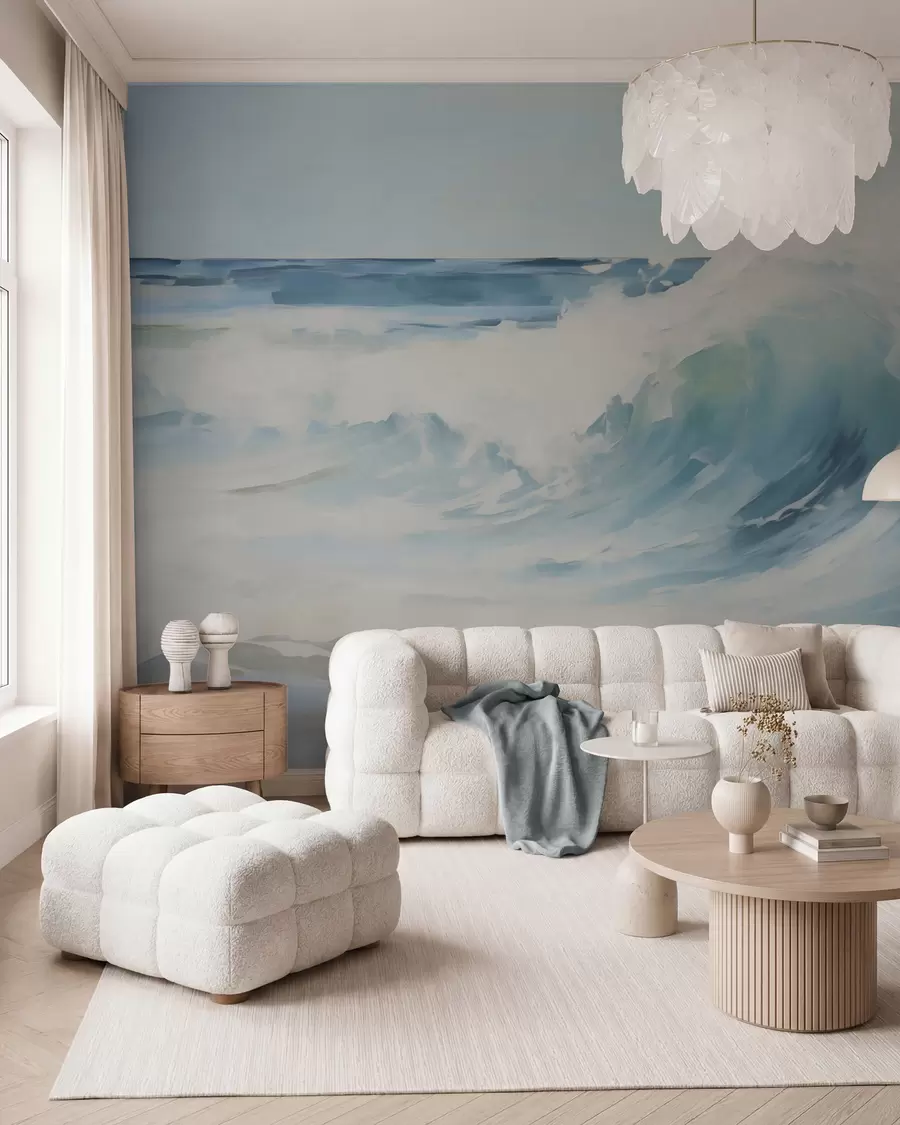 wall murals Waves, imitation of painting w05899