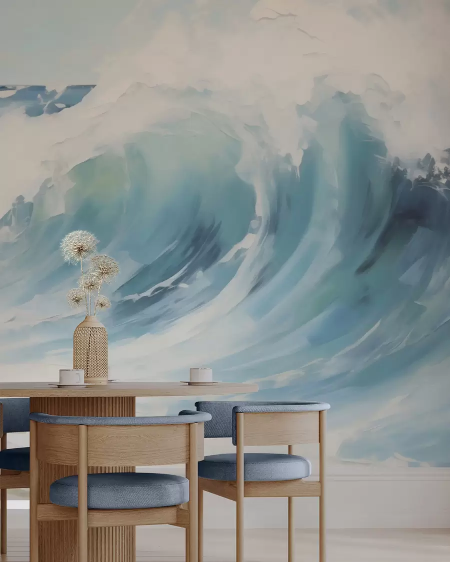 wall murals Waves, imitation of painting w05899