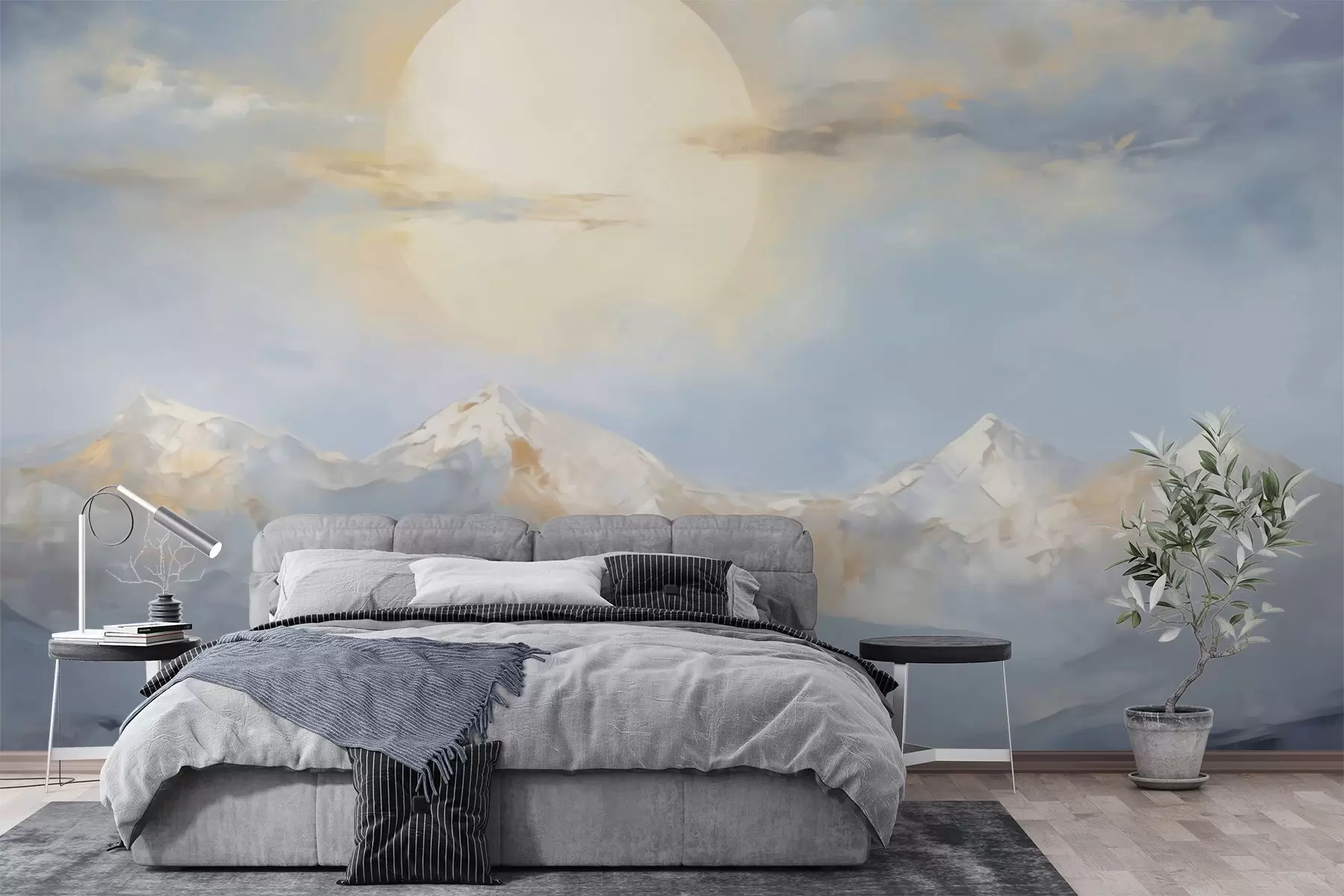 wall murals Abstract mountains, imitation of a painting w05903