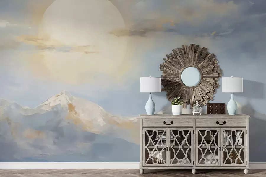 wall murals Abstract mountains, imitation of a painting w05903