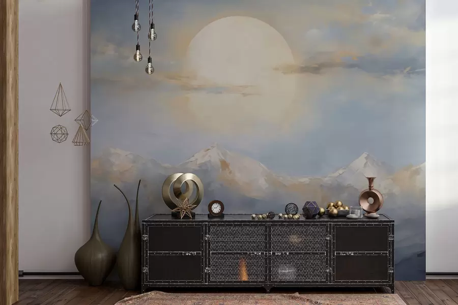wall murals Abstract mountains, imitation of a painting w05903