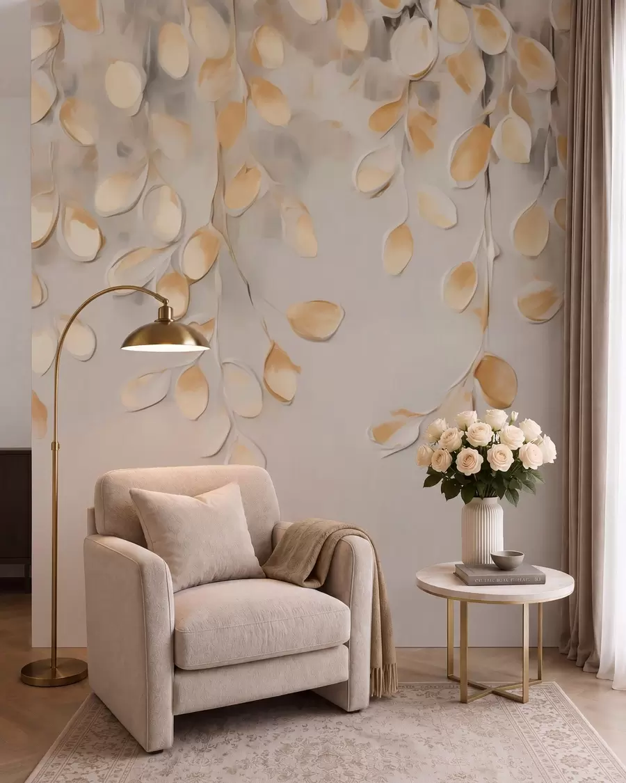 wall murals Abstract hanging leaves w05900