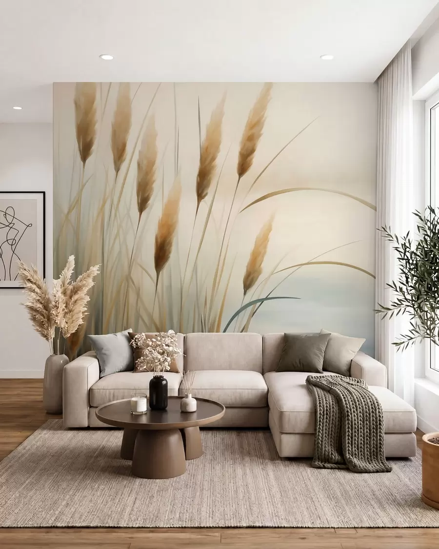 wall murals Abstract reeds, imitation painting w05902