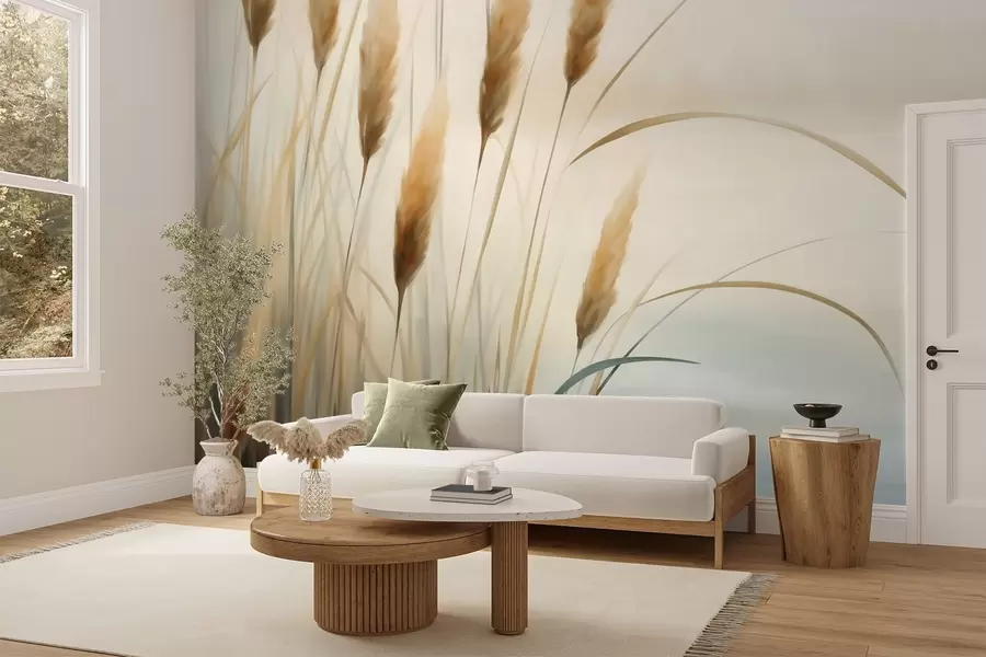 wall murals Abstract reeds, imitation painting w05902