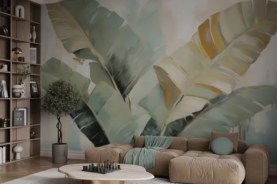 wall murals Abstract foliage, imitation painting w05906