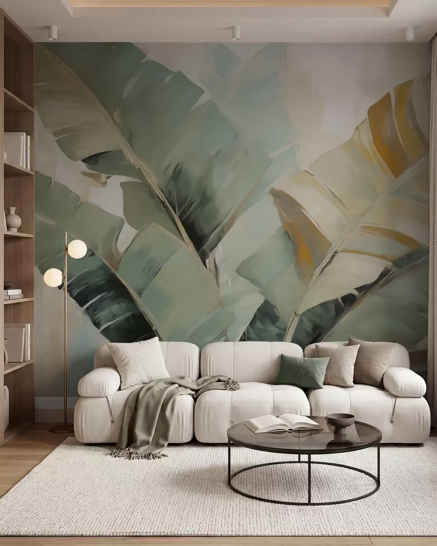 wall murals Abstract foliage, imitation painting w05906