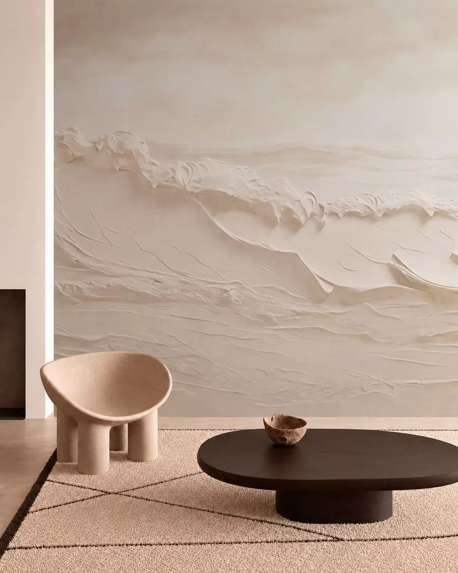 wall murals Cream Waves w05898