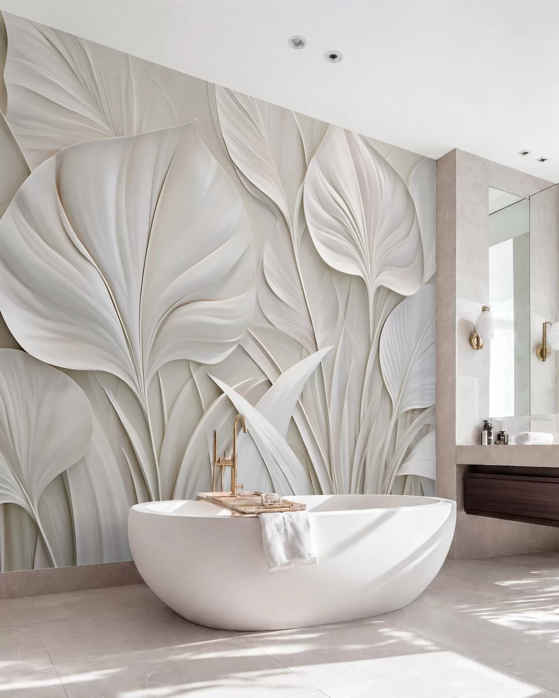 wall murals Pearl Leaves w10074