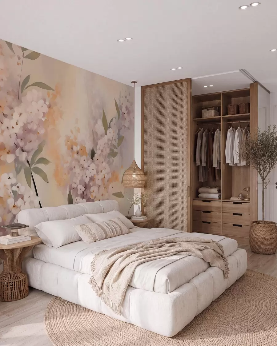 wall murals Abstract branches with flowers w05872