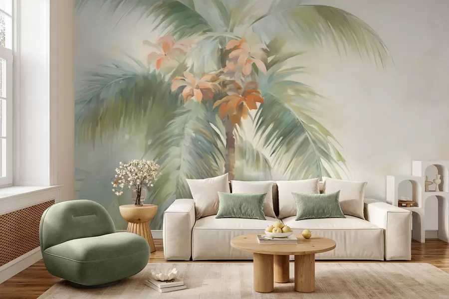wall murals Abstract palm tree, imitation painting w05876
