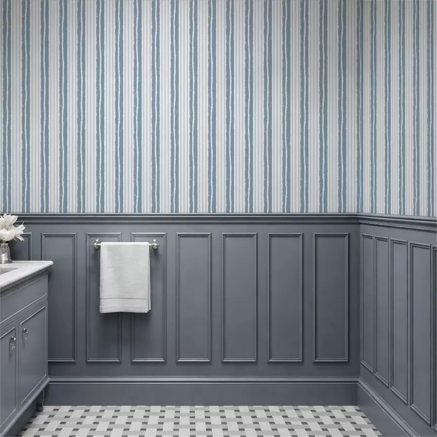 wall murals Textured vertical white and blue-gray stripes a01268v1