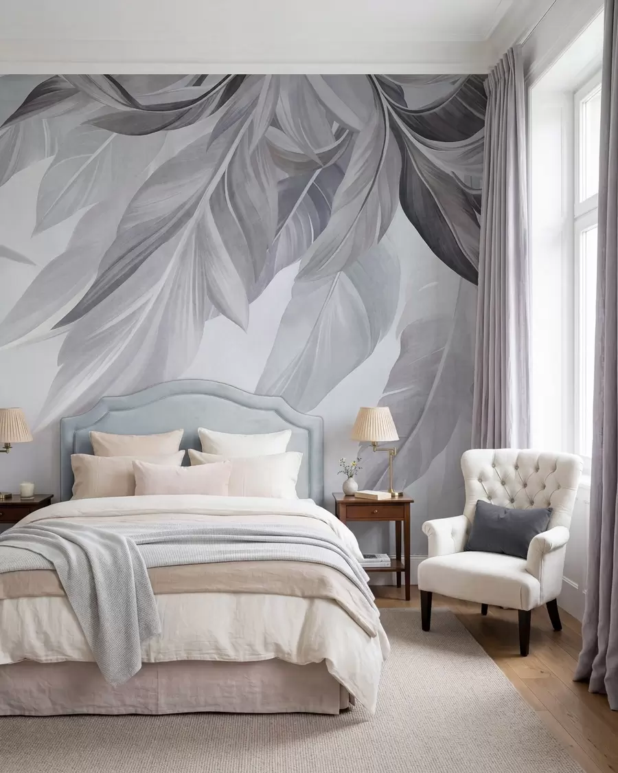 wall murals Leaf Dance · Blue w10054v1