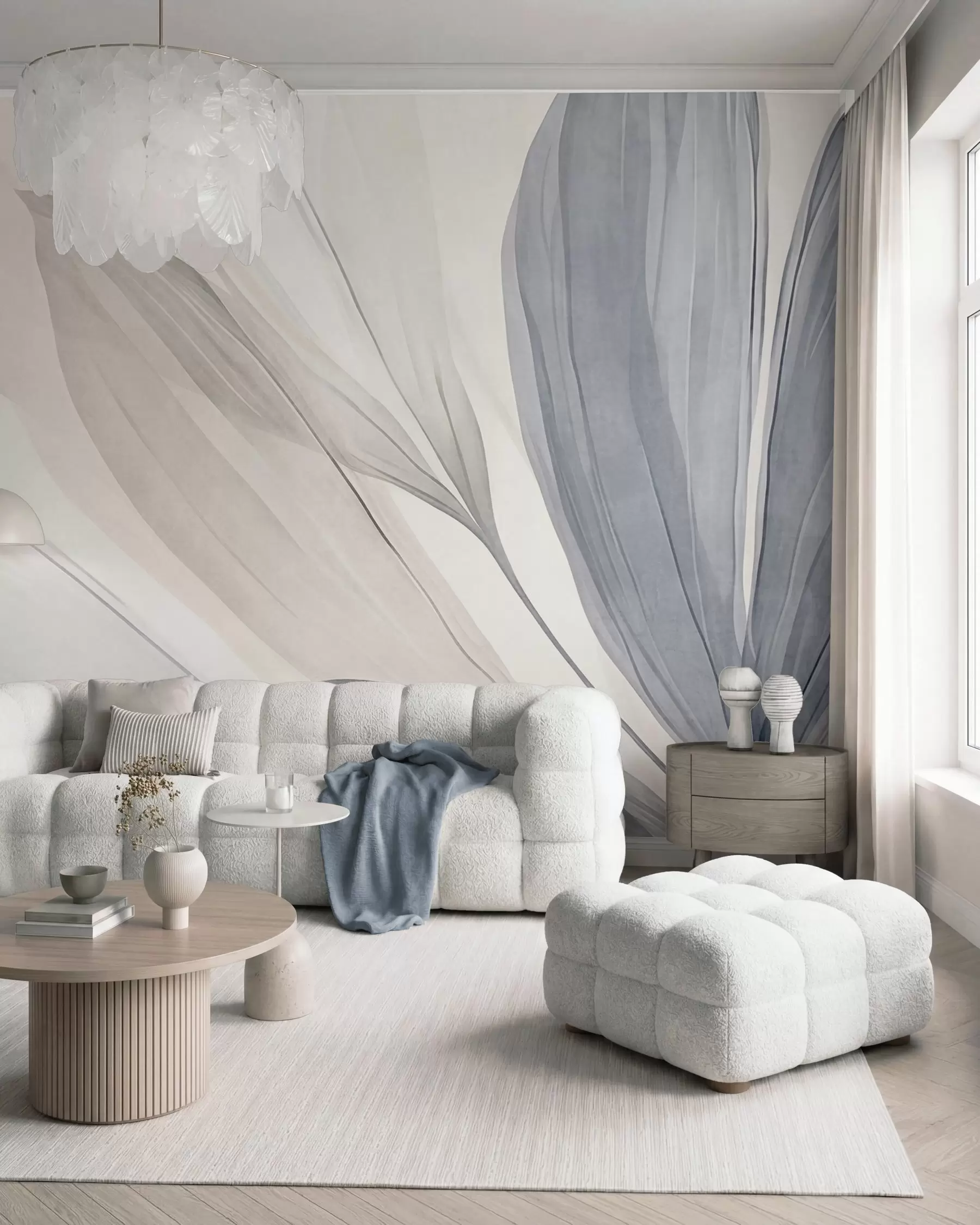 wall murals Azure Leaves w10063
