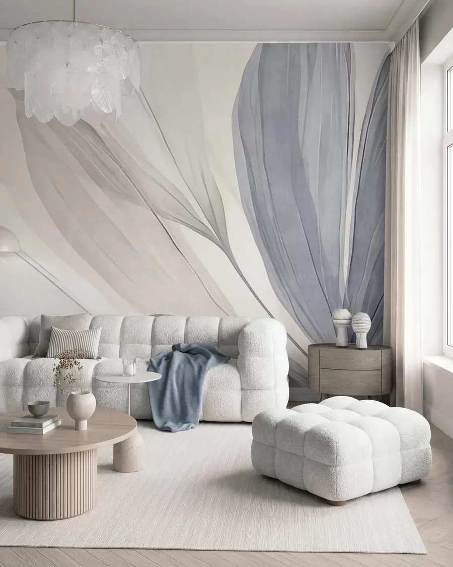 wall murals Azure Leaves w10063