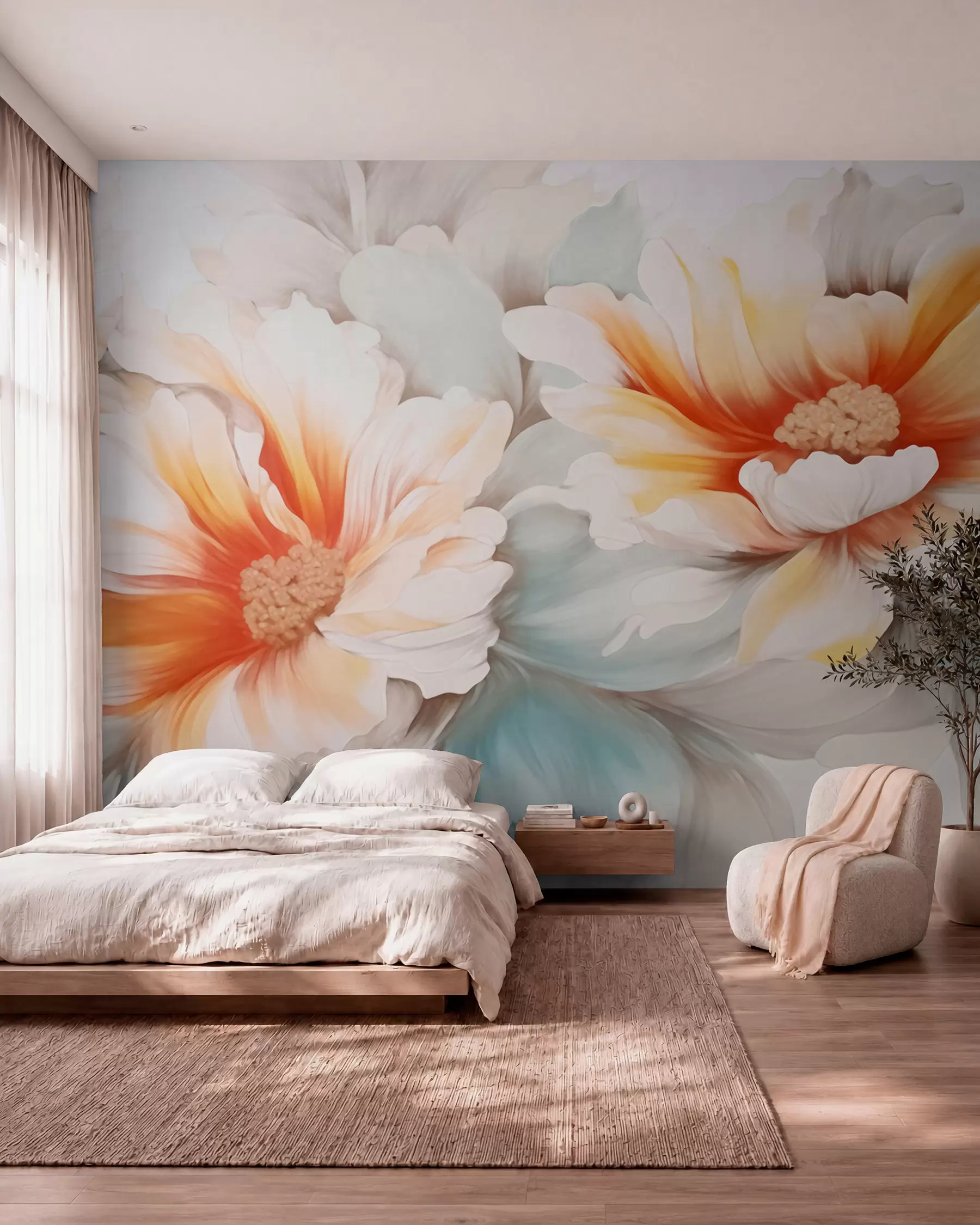 wall murals Sunlit Petals w05941