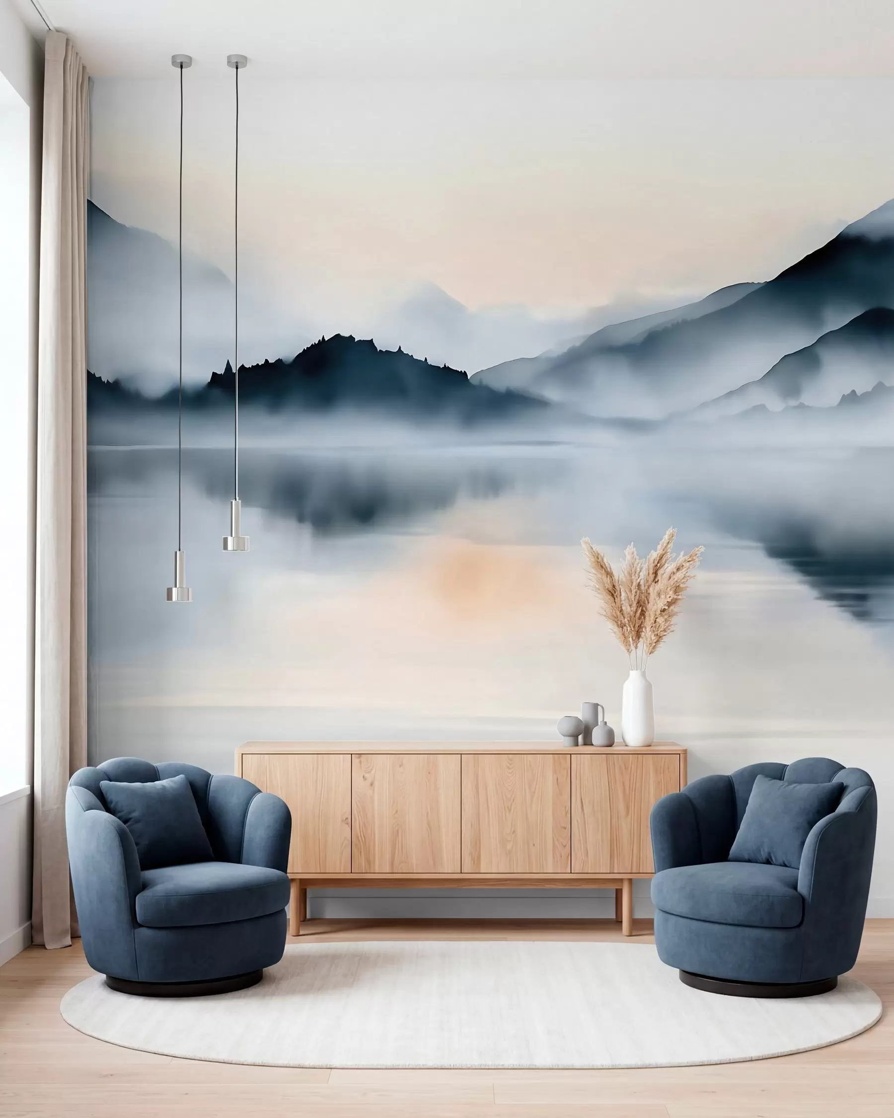 wall murals Watercolour Lake w10078