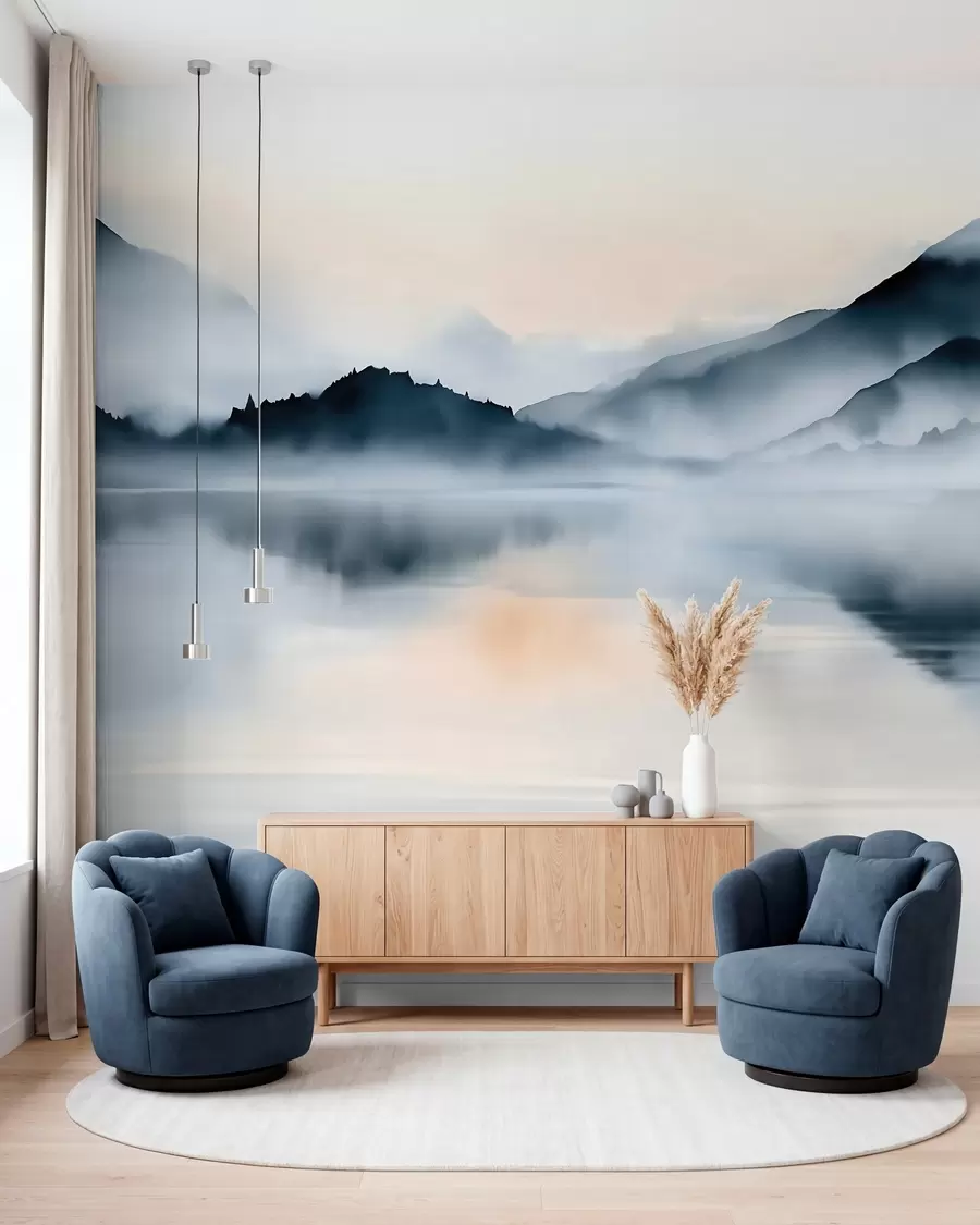 wall murals Watercolour Lake w10078
