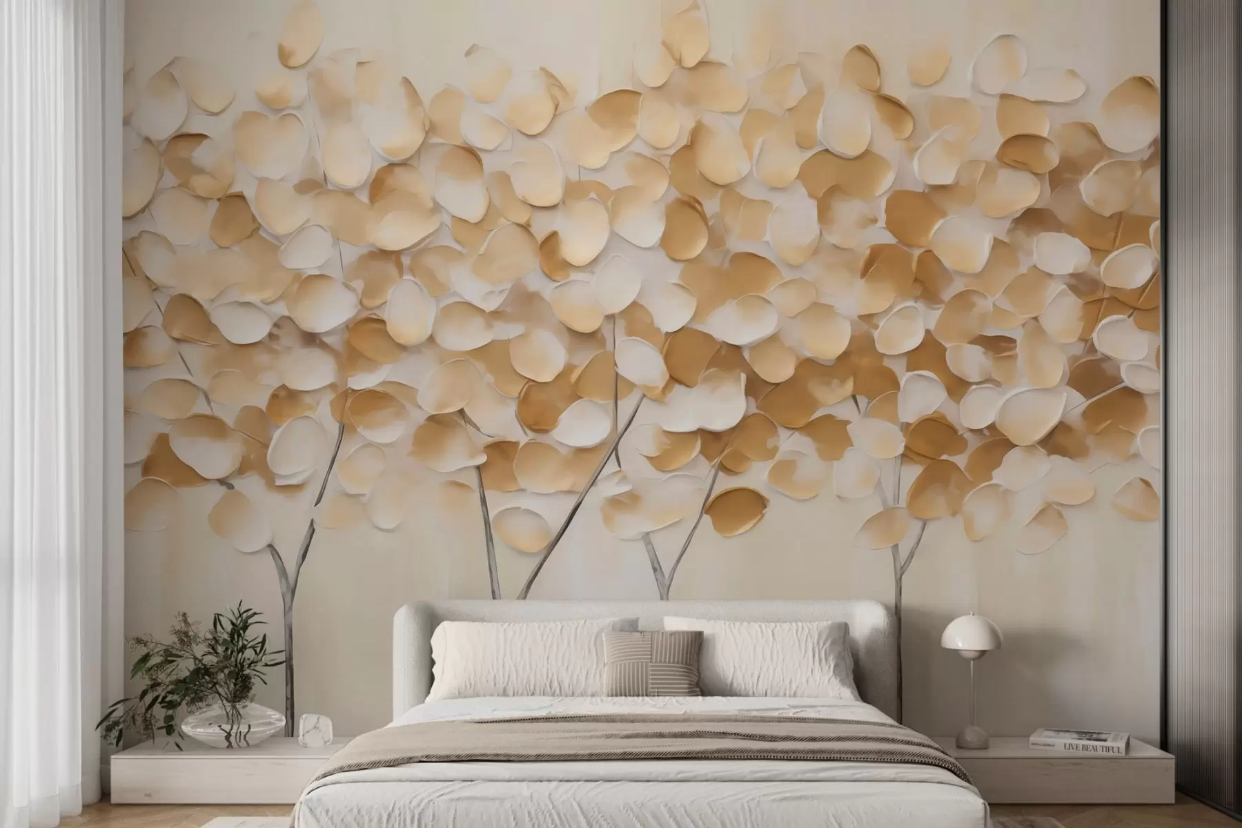 wall murals Stylized trees, imitation of a painting w05942