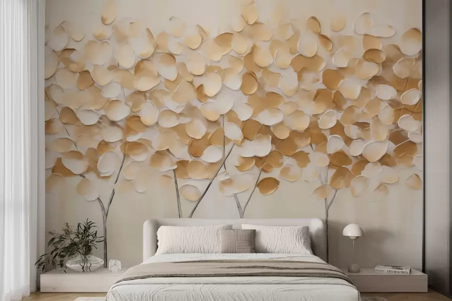 wall murals Stylized trees, imitation of a painting w05942