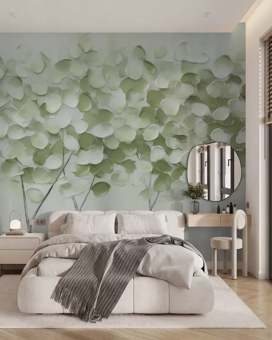 wall murals Stylized trees, imitation of a painting w05942v1