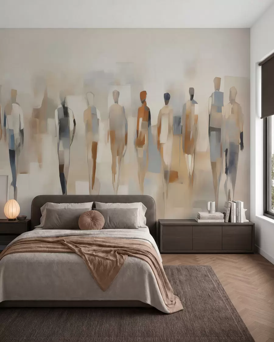 wall murals Abstract human silhouettes, imitation of a painting w05944