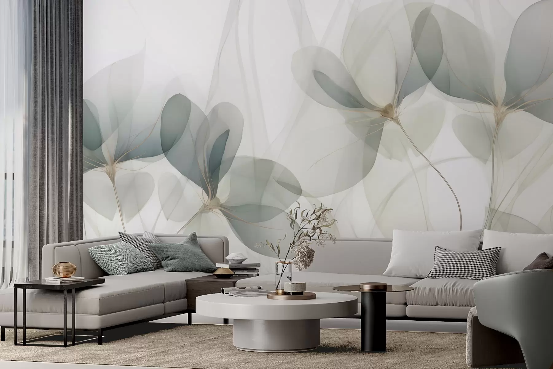 wall murals Abstract flowers, imitation of a painting w05952
