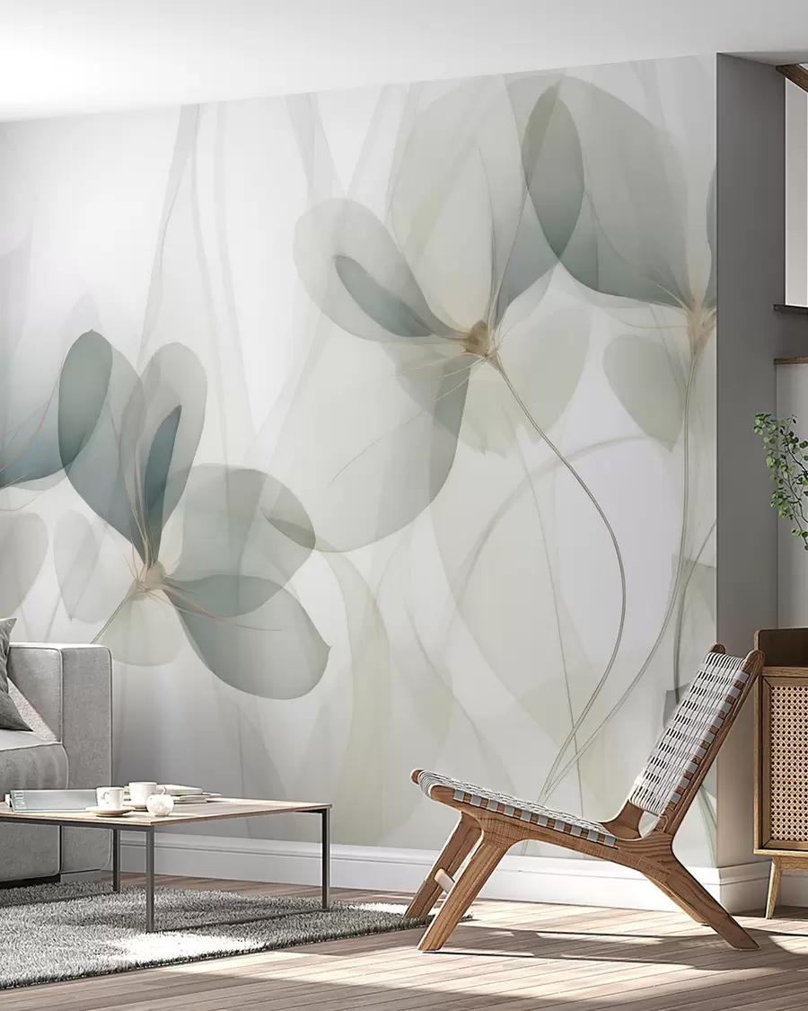 wall murals Abstract flowers, imitation of a painting w05952