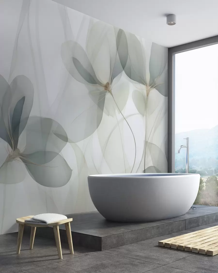 wall murals Abstract flowers, imitation of a painting w05952