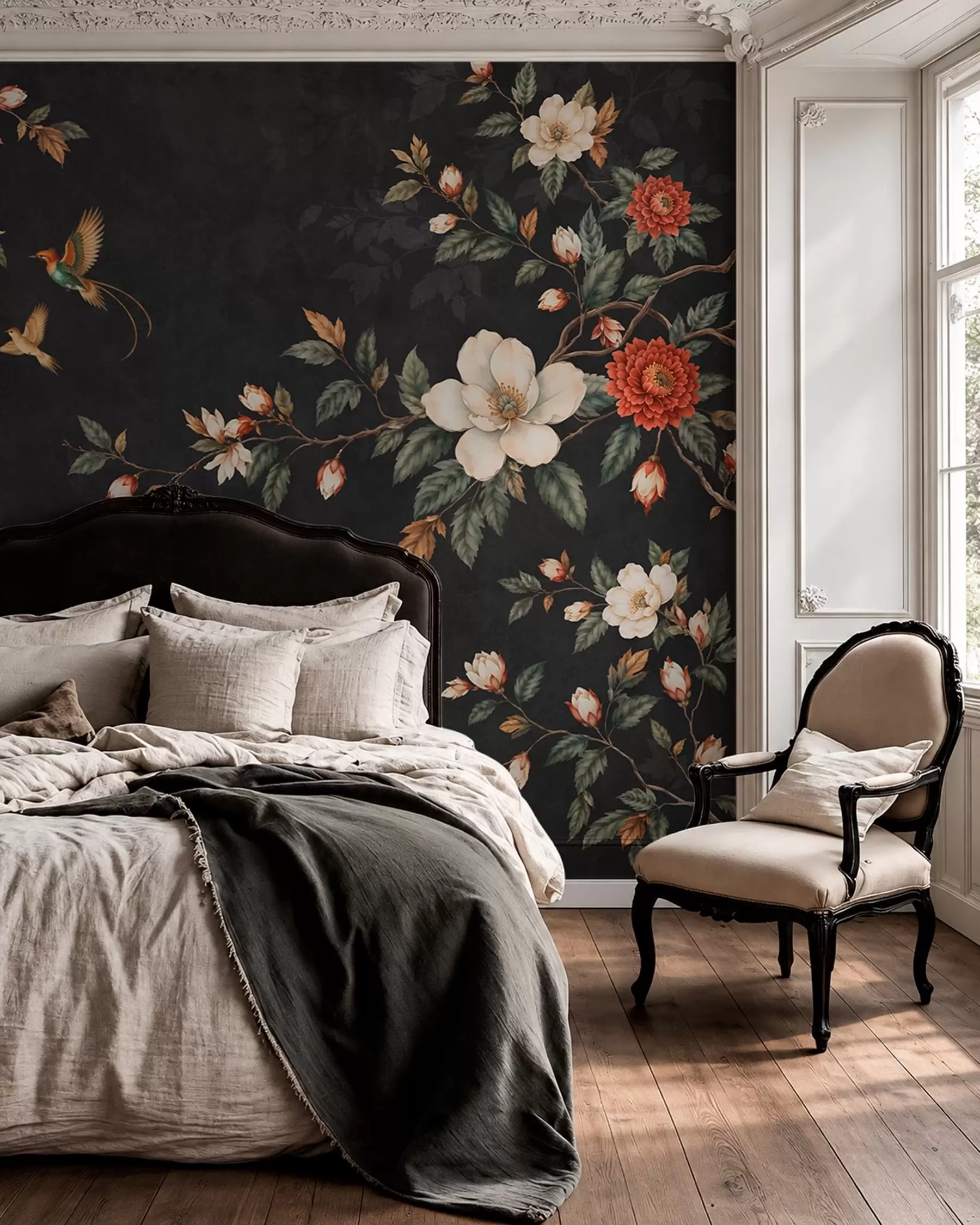 wall murals Birds on Black w05927