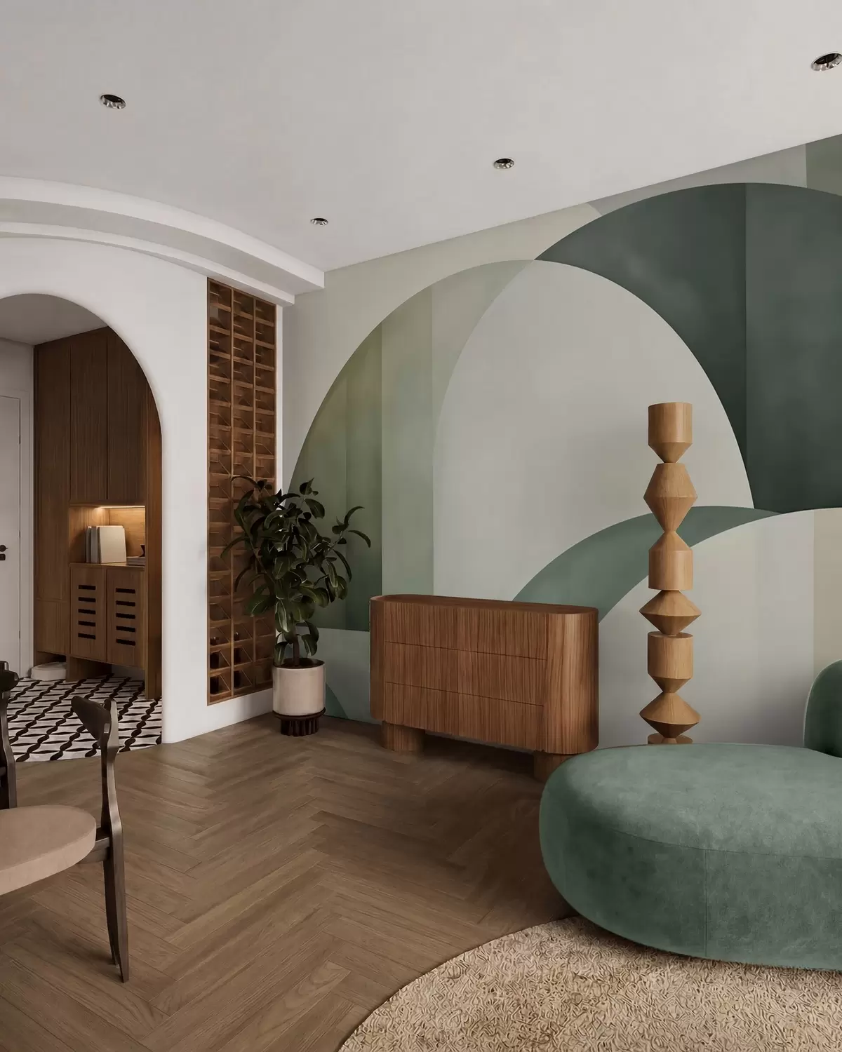 wall murals Green Arches w05943