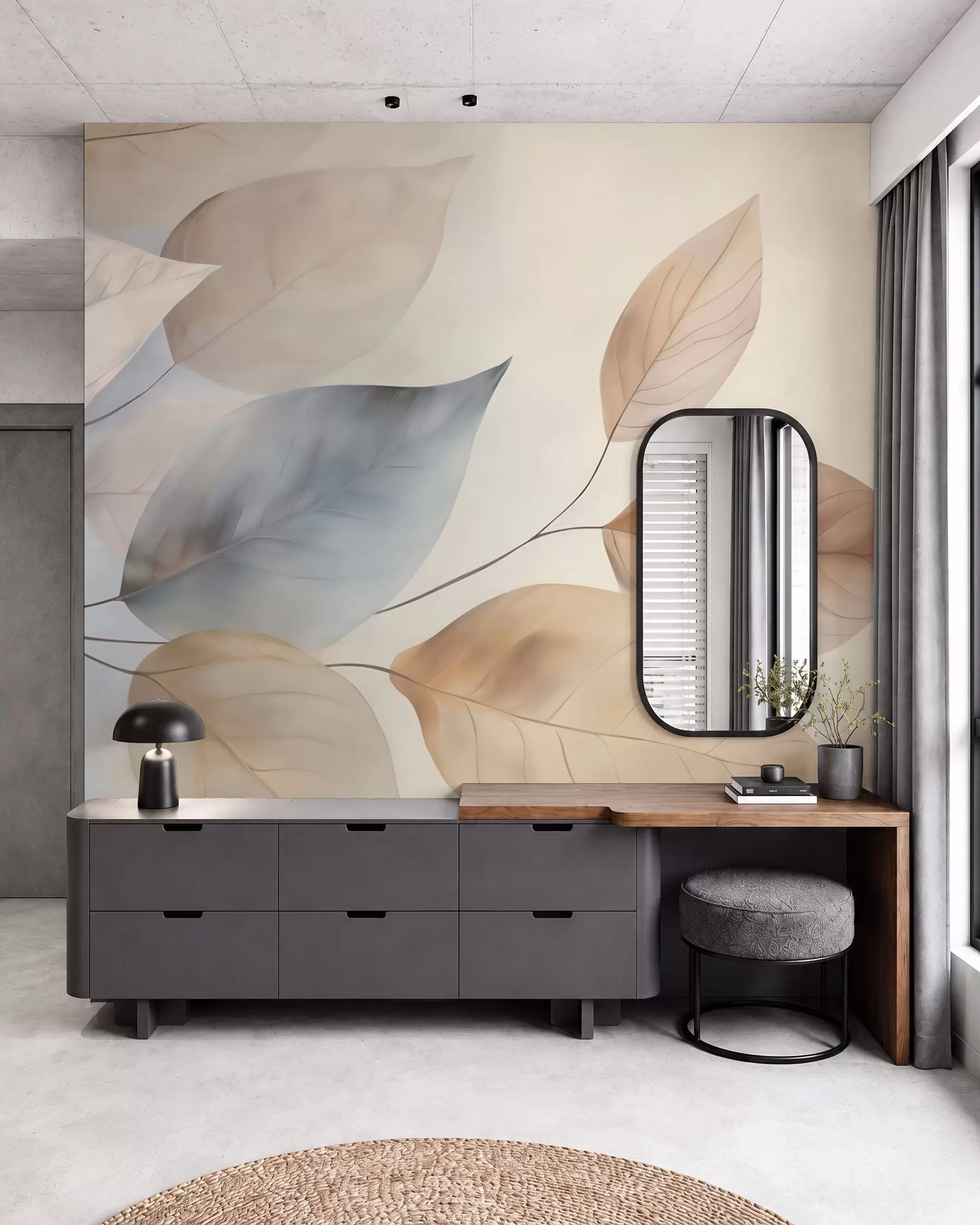 wall murals Abstract leaves w05946