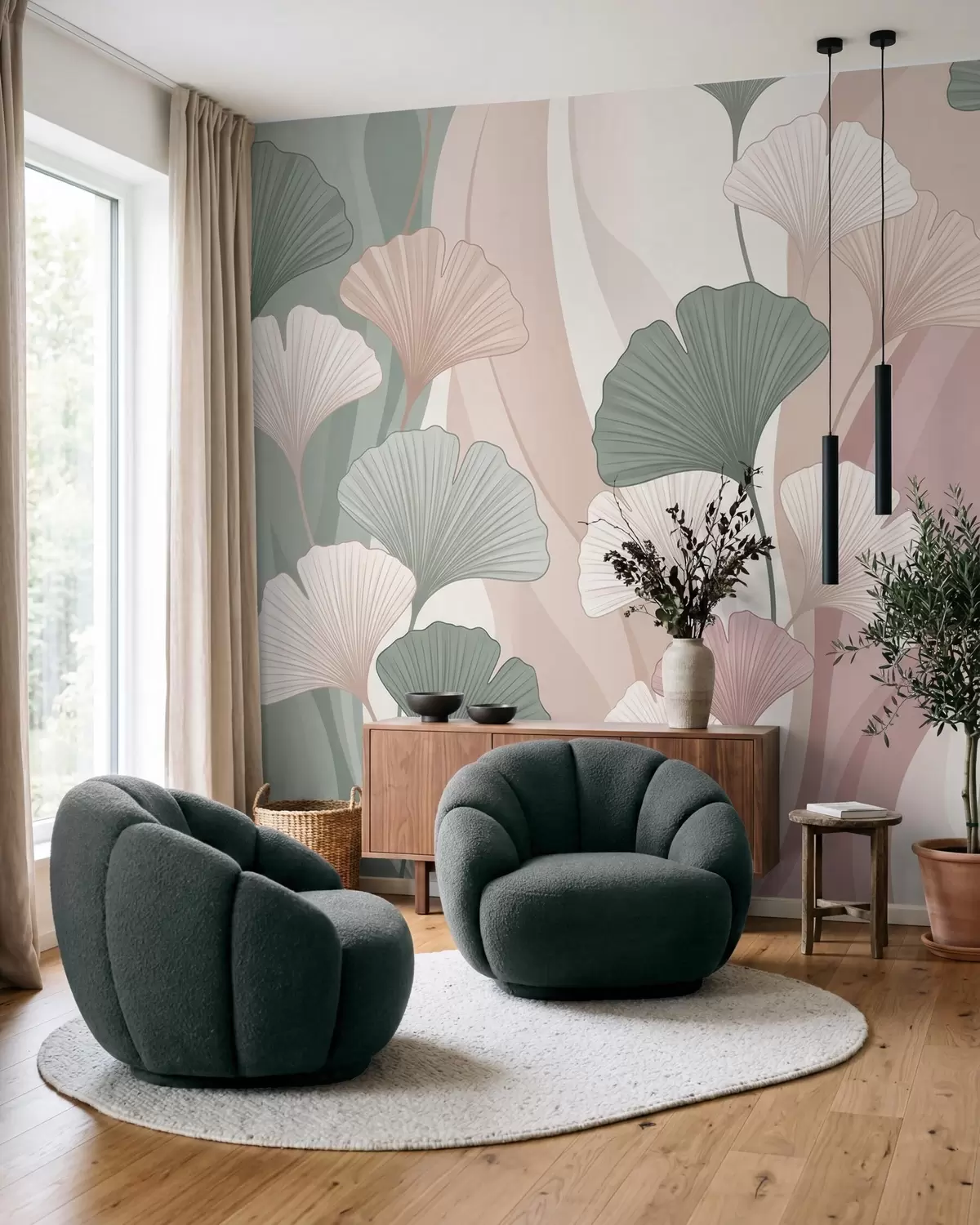 wall murals Pastel Ginkgo w10040