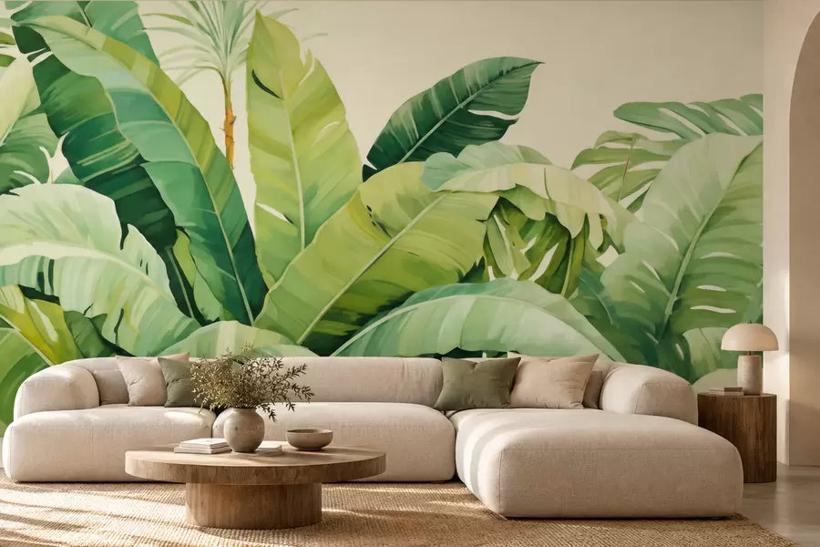 wall murals Long banana leaves w05975