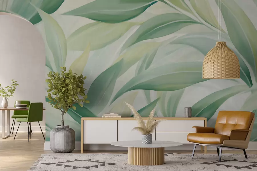 wall murals Pointed palm leaves w05977