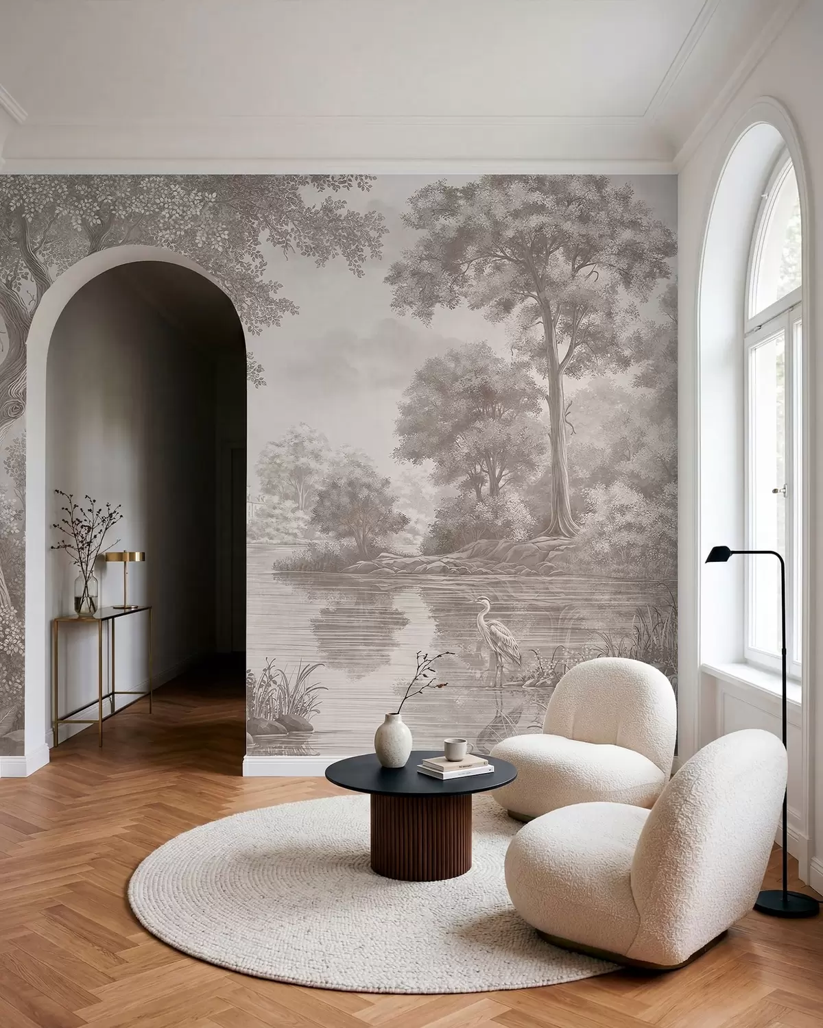 wall murals Heron by the Still Lake w05805