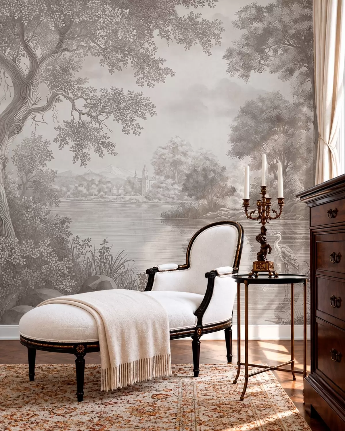wall murals Heron by the Still Lake w05805