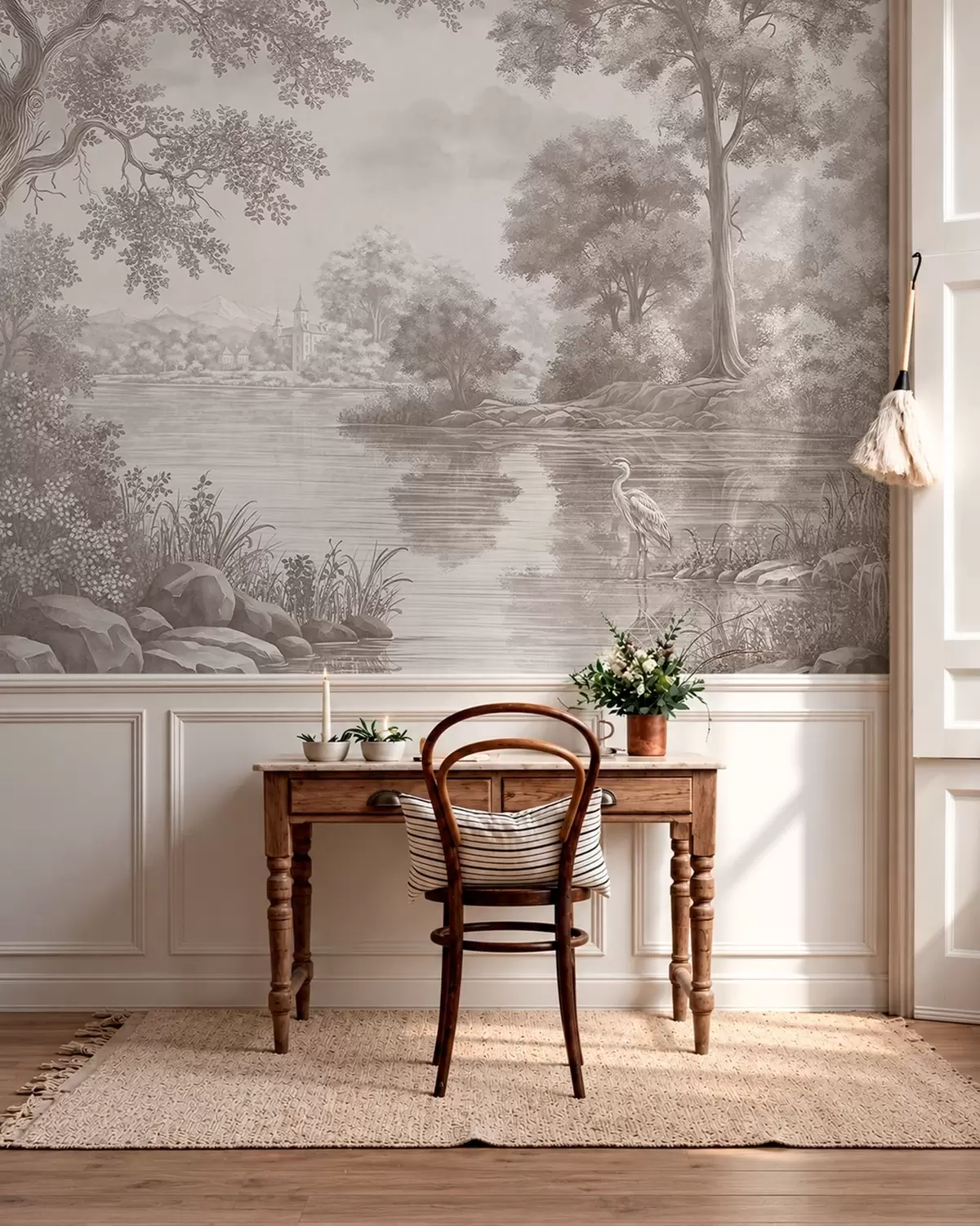 wall murals Heron by the Still Lake w05805