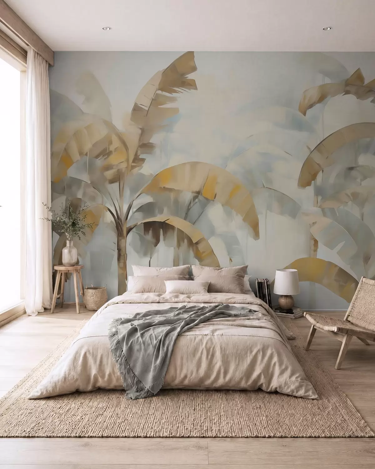 wall murals Abstract palm trees, imitation of a painting w05997