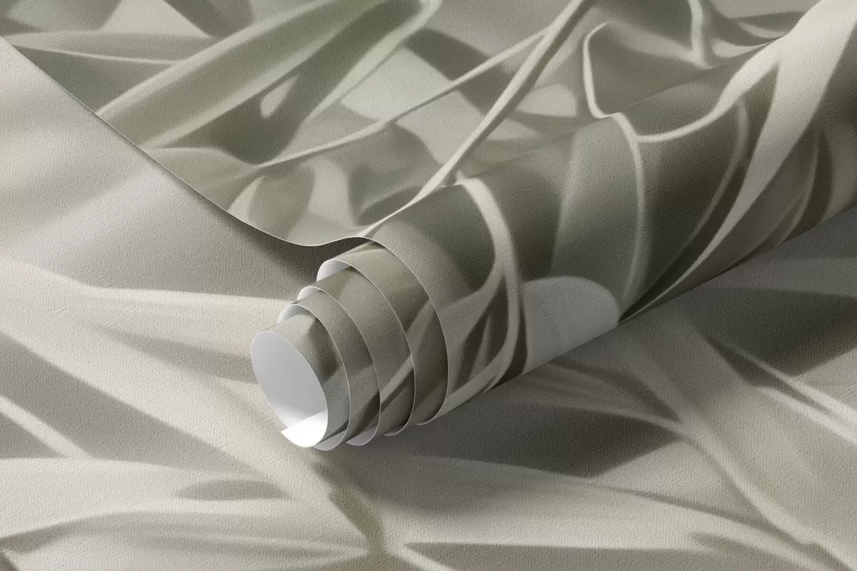 wall murals Mystical bamboo forest in soft mist with muted olive and milky white tones w10090