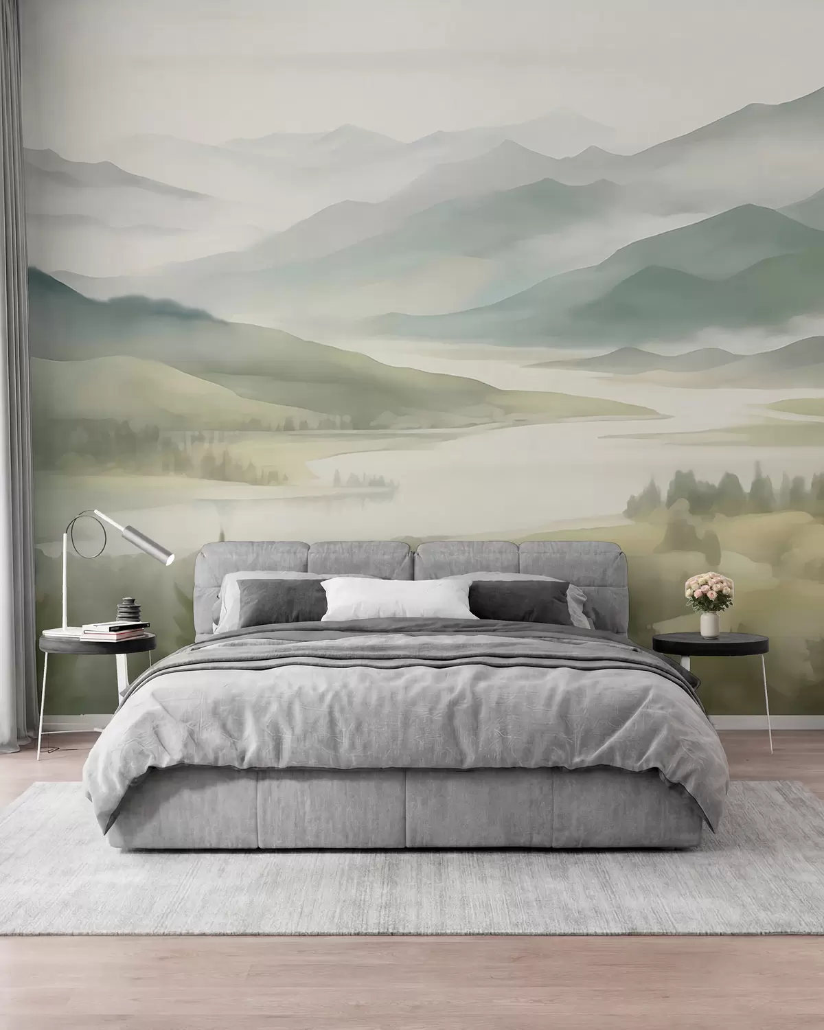 wall murals Mountains against the backdrop of a lake w05833