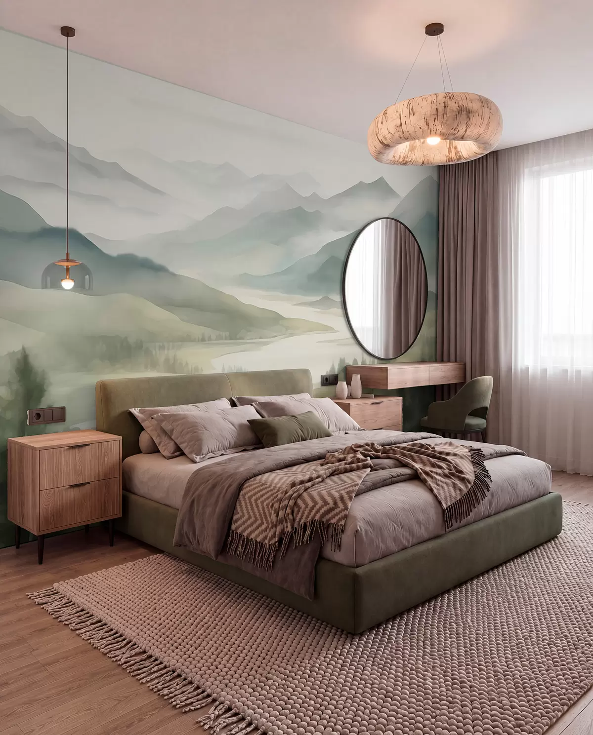 wall murals Mountains against the backdrop of a lake w05833