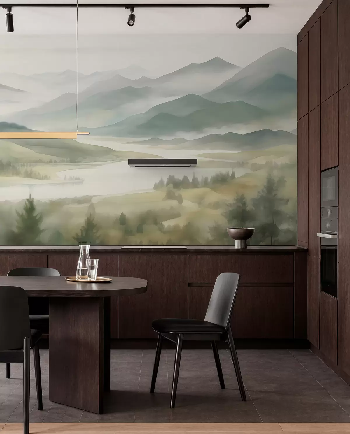 wall murals Mountains against the backdrop of a lake w05833