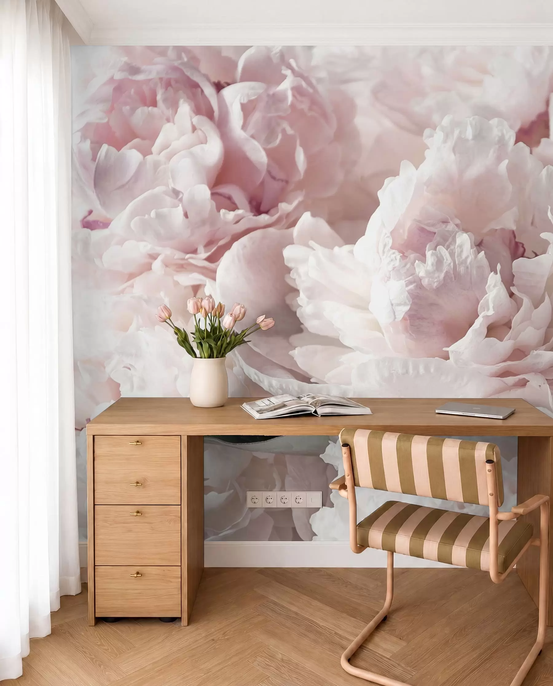 wall murals A Cloud of Pink Peonies u59600