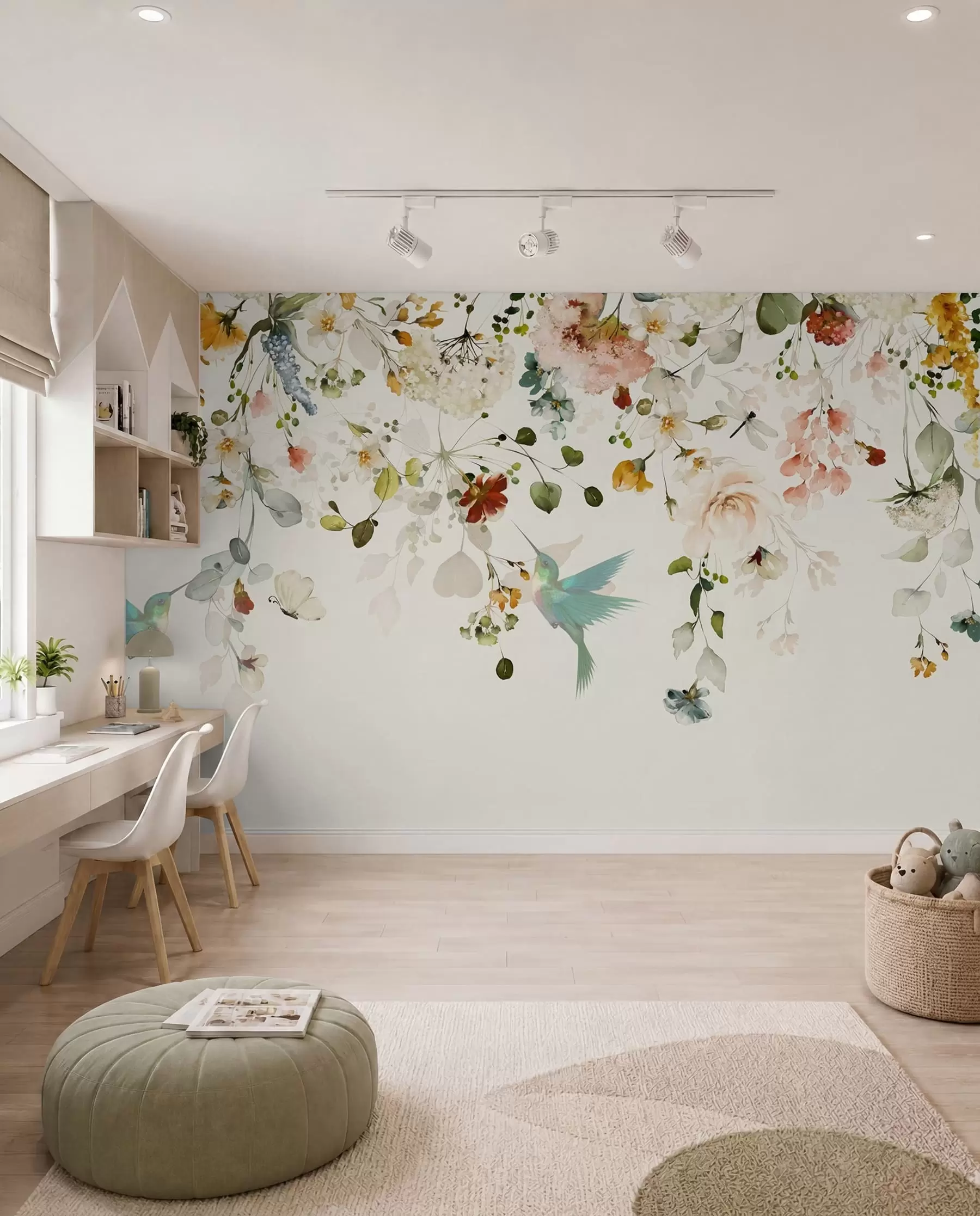 wall murals Hummingbirds in Floral Trails u59610