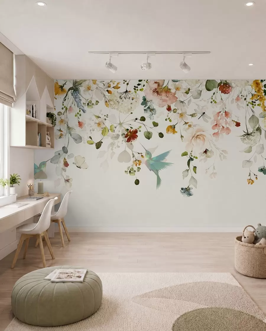wall murals Hummingbirds in Floral Trails u59610